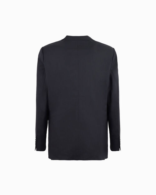 Giacca da uomo in cotone nero, BLACK