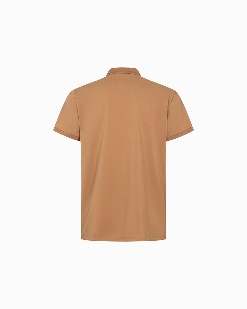 Polo marrone con colletto a costine,  image number null