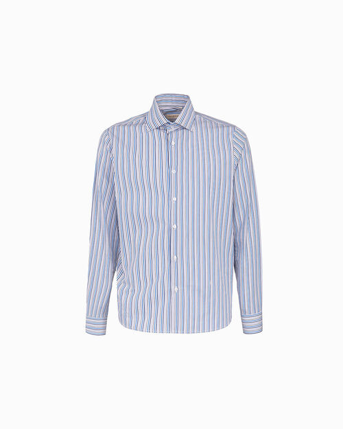 Camicia multicolor blu a righe verticali, MULTICOLOR-BLUE