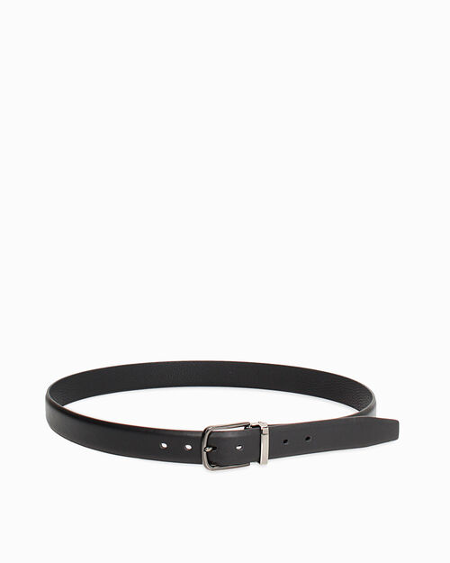 Cintura nera con fibbia argentata, BLACK