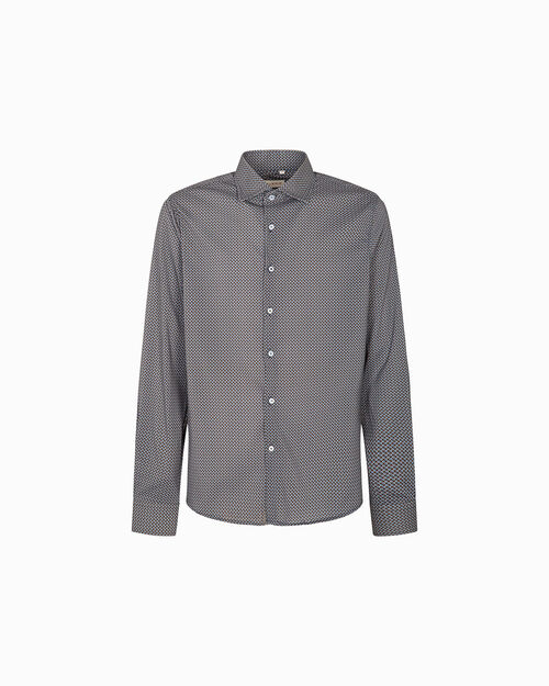 Camicia blu moro a micro quadretti, MULTI COLOR