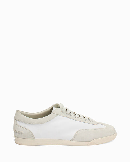 Sneakers panna dettagli in camoscio, 