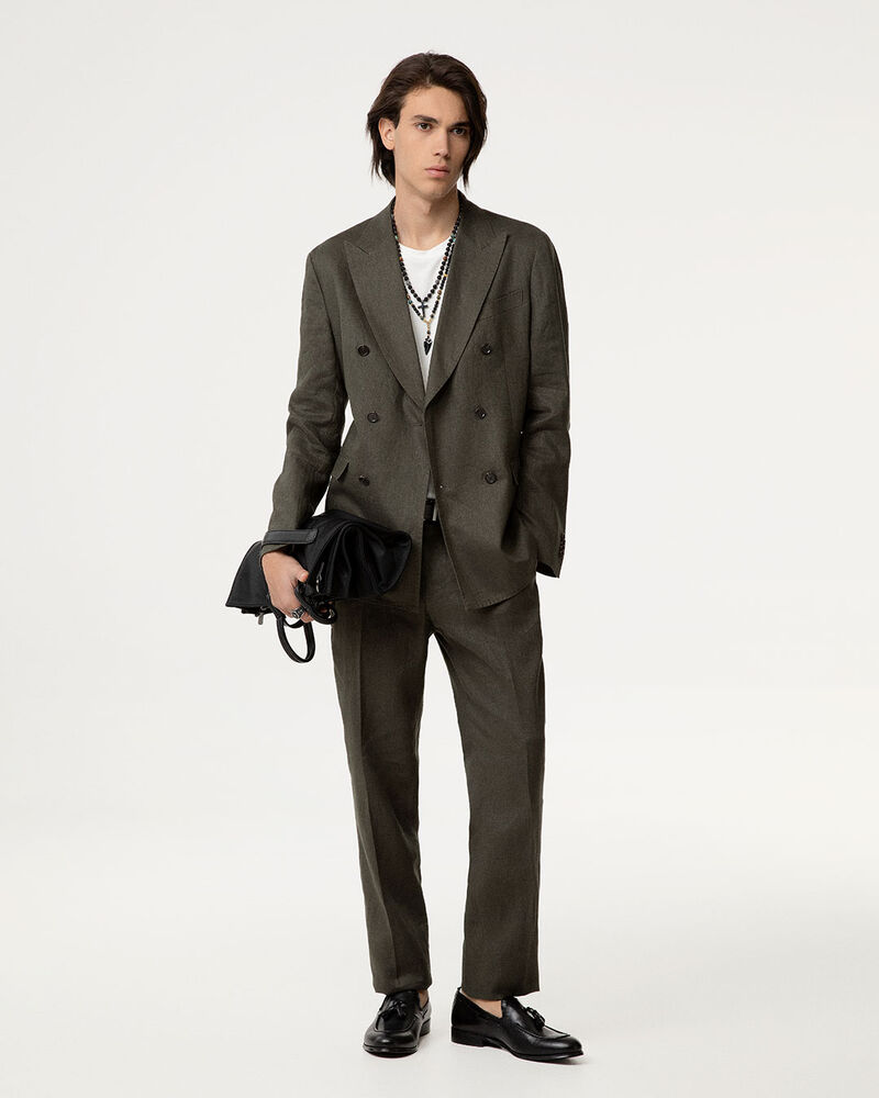 Completo pantalone militare in lino,  image number null