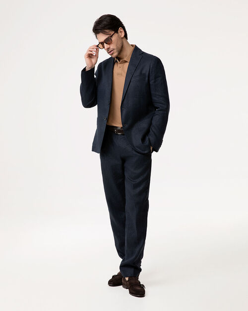 Giacca blu navy con dettaglio multicolore, 
