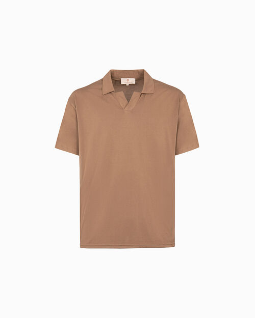 Polo nocciola vestibilit&agrave; rilassata, 