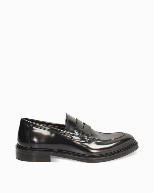 Mocassini neri in pelle abrasivata eleganti, BLACK