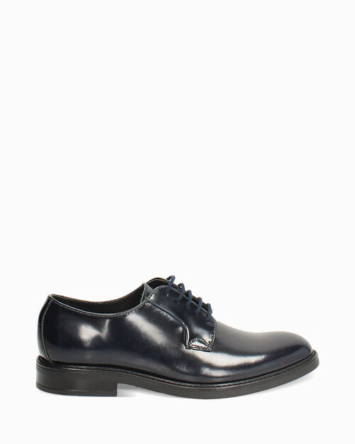 Scarpe allacciate blu con finitura lucida, BLUE