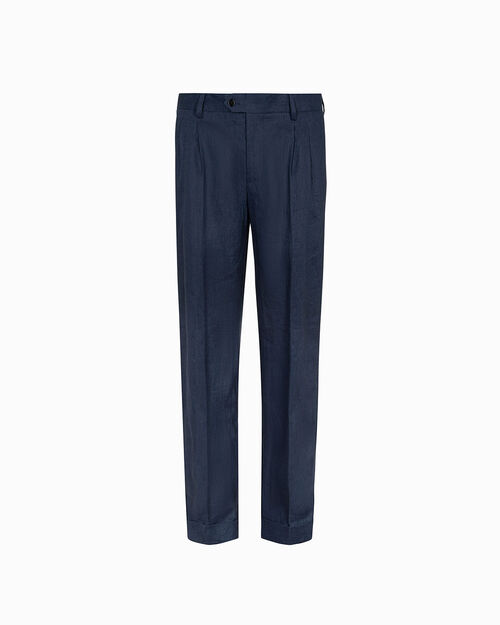 Completo pantalone avion in lino, 