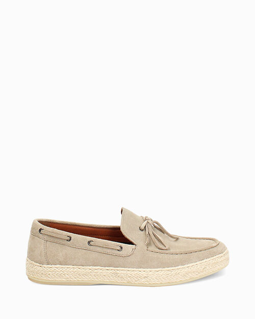 Mocassino beige con lacci decorativi, BEIGE