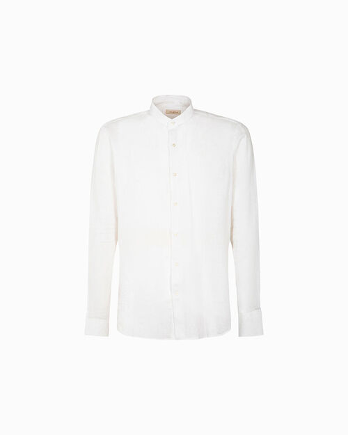 Camicia bianca colletto coreana, WHITE
