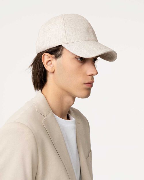 Cappello beige con visiera curva, BEIGE
