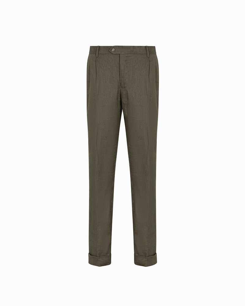 Completo pantalone militare in lino,  image number null