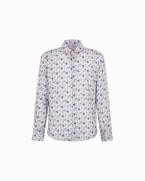 Camicia multicolor floreale con colletto a punta, MULTI COLOR