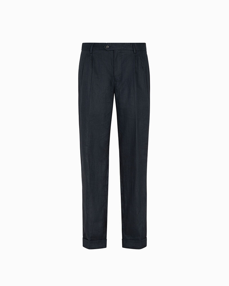 Completo pantalone blu navy lino,  image number null