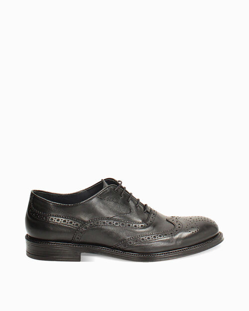 Scarpe eleganti nere con dettagli brogue, BLACK