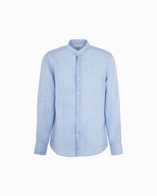 Camicia ml celeste colletto alla coreana, LT BLUE