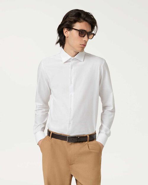 Camicia bianca collo coreano, WHITE