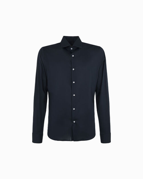 Camicia blu colletto classico, BLUE