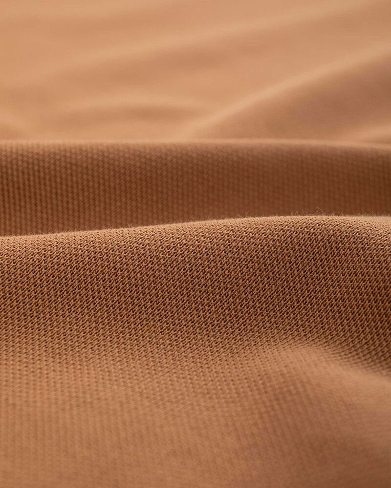 Polo marrone con colletto a costine,  image number null