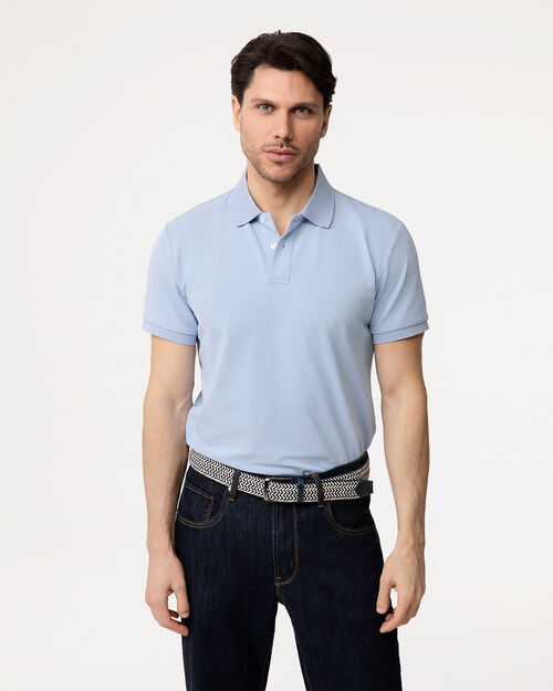 Polo celeste classica con dettagli eleganti, 