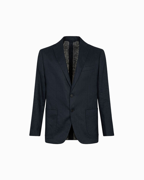 Giacca blu navy con dettaglio multicolore, 