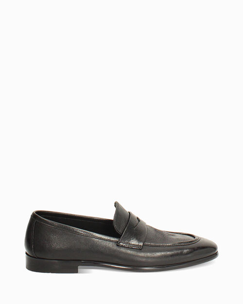 Mocassino nero con fascetta ornamentale, BLACK
