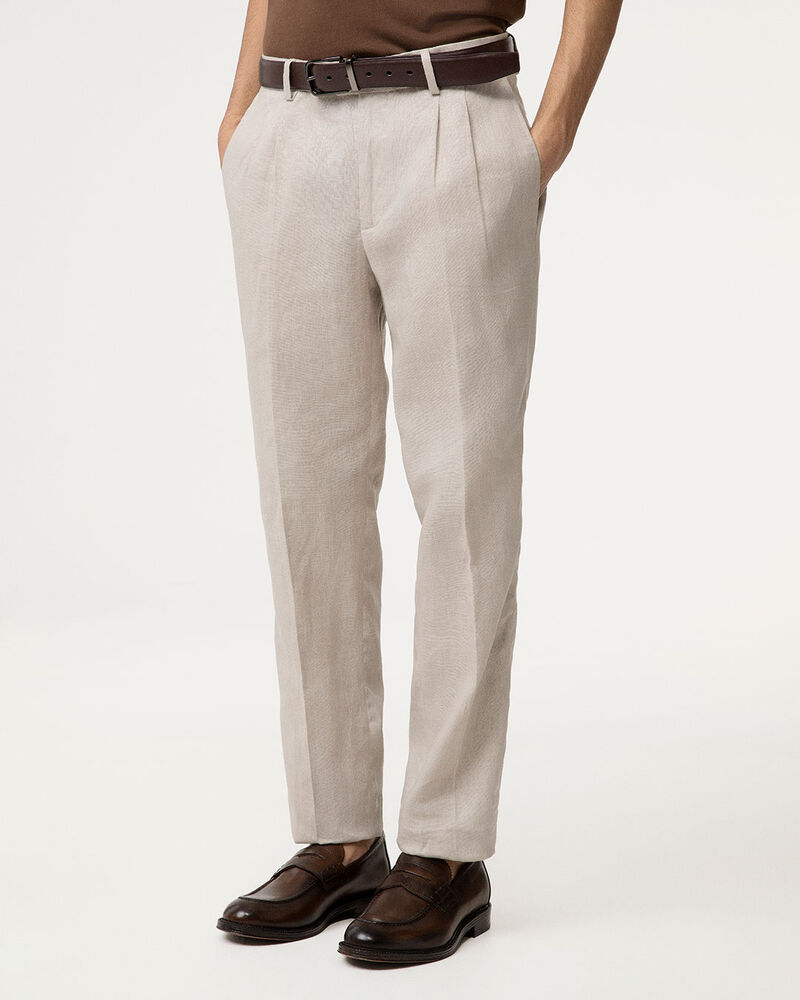 Completo pantalone sabbia con pieghe eleganti,  image number null