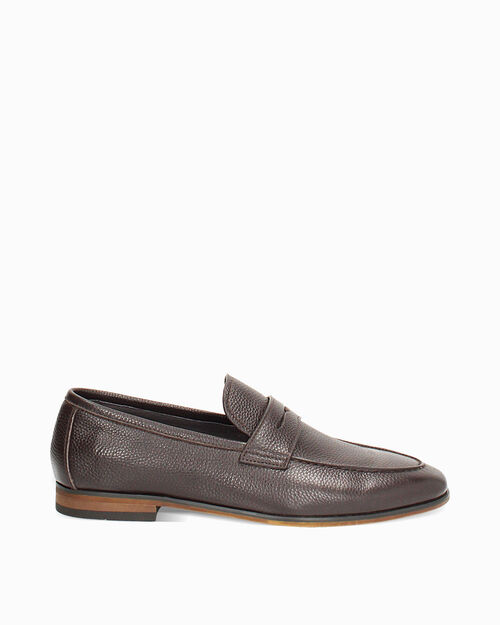 Mocassini da uomo testa di moro in pelle basic, DK BROWN