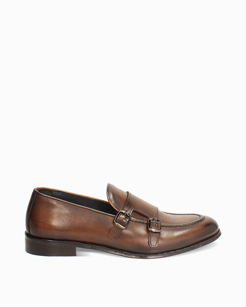 Mocassino cognac doppia fibbia, COGNAC