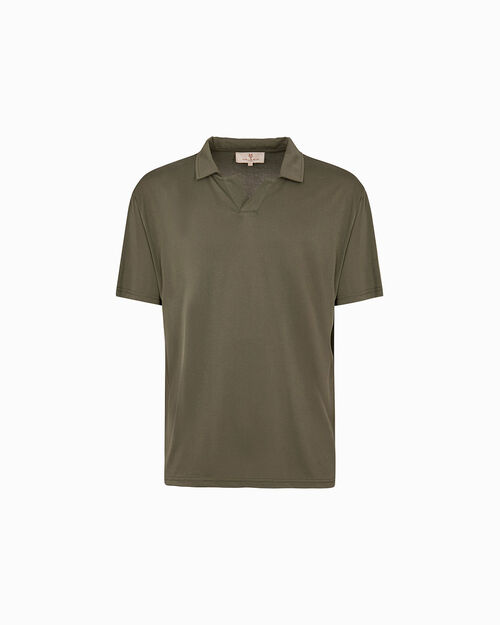 Polo verde in cotone leggero, 
