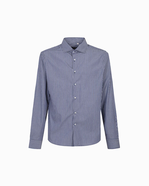Camicia blu a righe sottili, BLUE