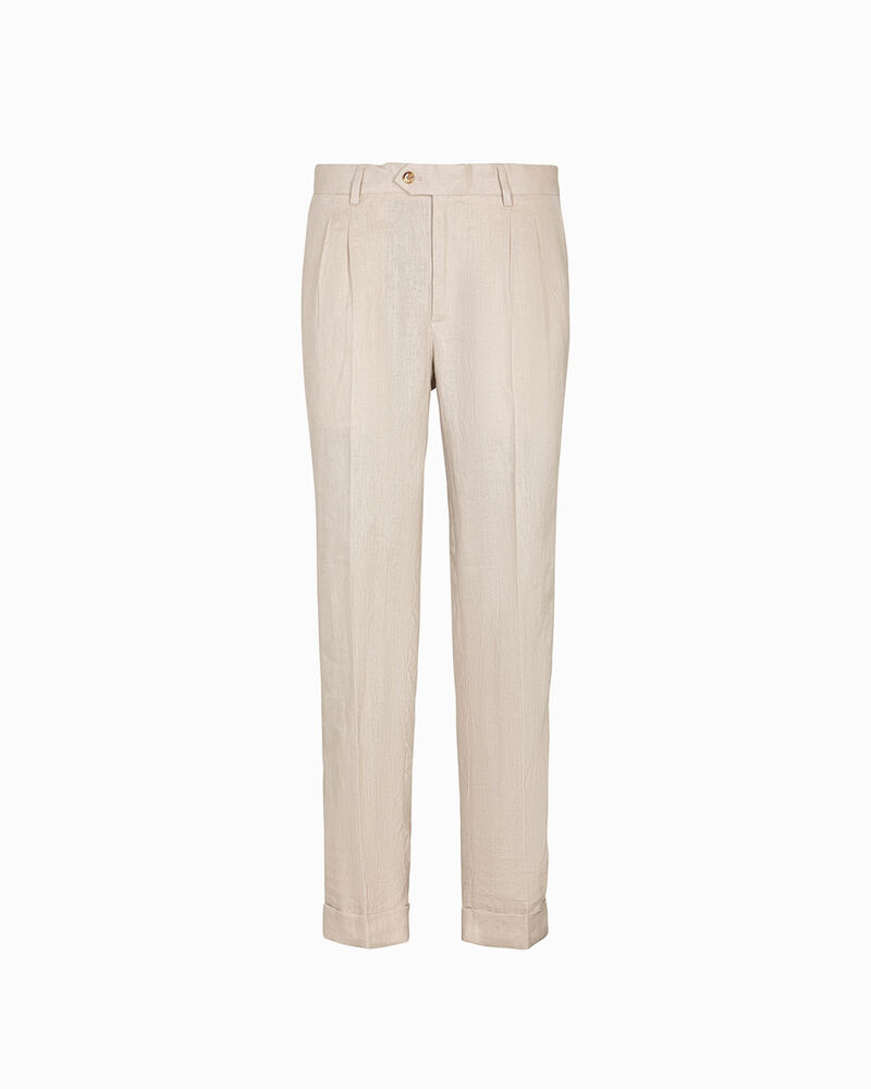 Completo pantalone sabbia con pieghe eleganti,  image number null