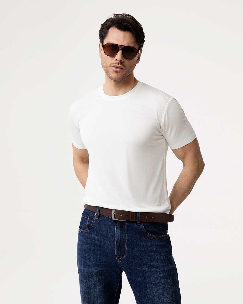 T-shirt bianca essenziale classica,  image number null